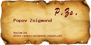 Popov Zsigmond névjegykártya